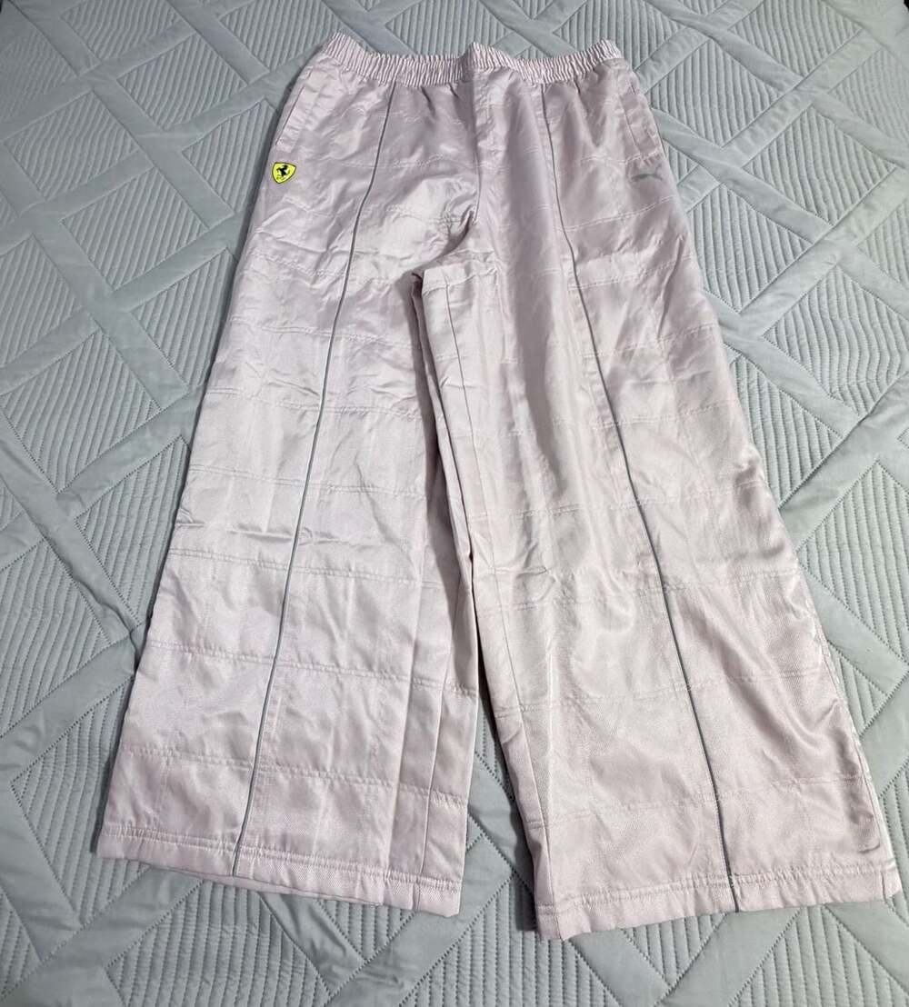Puma Scuderia Ferrari Premium WVN Women's Quilted Wide-Leg Pants - Mauve Mist XL